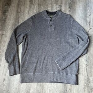 Eddie Bauer Men's 2XL XXL‎ Gray 2 Button Pullover Sweater Chunk Knit Heavy